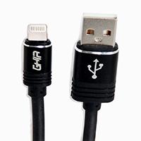 CABLE GHIA TIPO LIGHTNING 2.0 MTS, USB 2.1 COLOR NEGRO GHIA