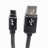 CABLE USB TIPO C GHIA 2.0 MTS, DATOS Y CARGA, COLOR NEGRO GHIA