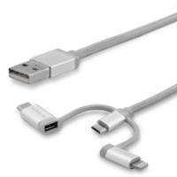 CABLE DE 2M USB MULTI CARGA - LIGHTNING, USB C, MICRO USB - CABLE PARA SMARTPHONE USB TIPO C - CERTIFICADO MFI - USB 2.0 - CARGA 3 EN 1 - STARTECH.COM MOD. LTCUB2MGR STARTECH.COM