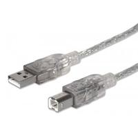 [2068_333405-MANHATTAN] CABLE USB 2.0 MANHATTAN A-B DE 1.8 MTS PLATA MANHATTAN