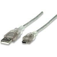 [2338_333412-MANHATTAN] CABLE USB 2.0 A MACHO / MINI B DE 5 PINES PLATA 1.8 MTS MANHATTAN MANHATTAN