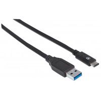 CABLE USB 3.1, GEN 2, DE A MACHO/ USB-C MACHO, 10 GBPS, 50 CM, NEGRO MANHATTAN MANHATTAN