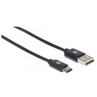 CABLE USB-C MANHATTAN, AM-CM 2.0M V2, NEGRO MANHATTAN