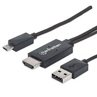 CABLE MHL MANHATTAN DE MICRO USB A HDMI CON USB-A PARA ALIMENTACION MANHATTAN