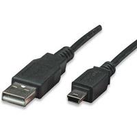 CABLE USB 2.0 A MACHO / MINI B DE 5 PINES NEGRO 1.8 MTS MANHATTAN MANHATTAN