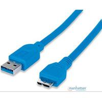 CABLE USB 3.0 MANHTATTAN A MACHO / MICRO B MACHO 1 MTS AZUL MANHATTAN
